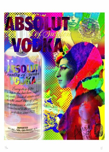 Printmaking titled "AMY ABSOLUT VODKA" by Vincent Sabatier (VerSus), Original Artwork, Screenprinting