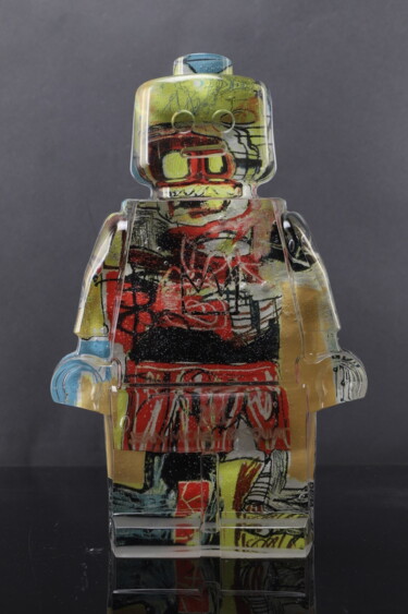 Escultura titulada "Roboclusion Basquiat" por Vincent Sabatier (VerSus), Obra de arte original, Resina