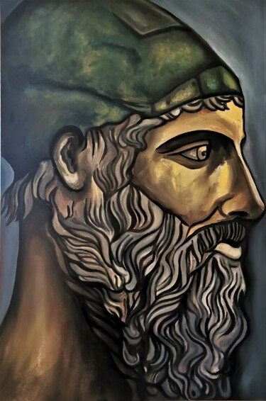 Malarstwo zatytułowany „Italo” autorstwa Vincenzo Cohen, Oryginalna praca, Olej Zamontowany na Panel drewniany