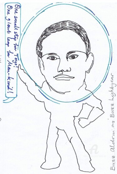 Desenho intitulada "Buzz Aldrin as Buzz…" por Vinci Art, Obras de arte originais, Tinta