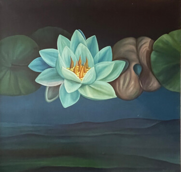 Peinture intitulée "Water lily" par Vinko Hlebs, Œuvre d'art originale, Huile