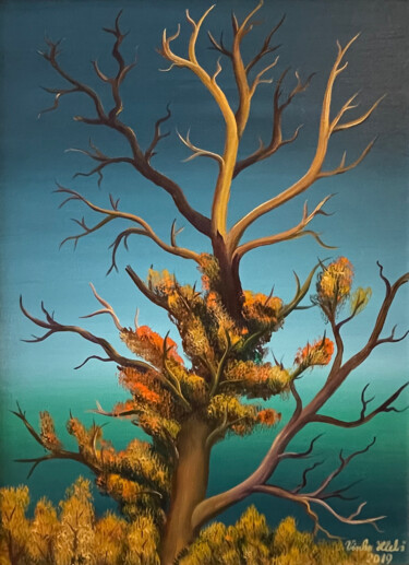 Pittura intitolato "Autumn tree" da Vinko Hlebs, Opera d'arte originale, Olio