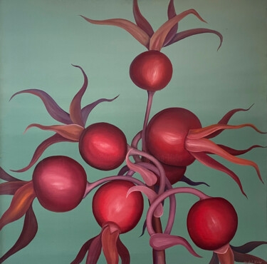 Painting titled "Rose hip" by Vinko Hlebs, Original Artwork, Oil