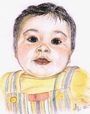 Malerei mit dem Titel "BABY" von Eve Oziol, Original-Kunstwerk, Öl