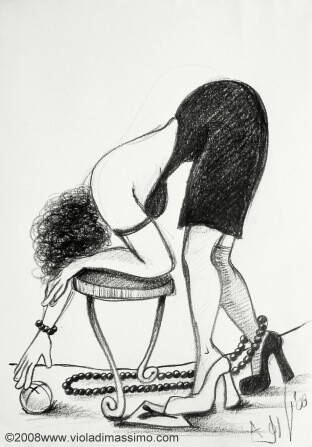 Рисунок под названием "24-08 biancoenero" - Viola Di Massimo, Подлинное произведение искусства, Графит