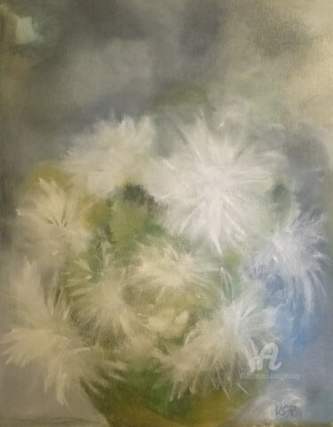 Peinture intitulée "Big White Flowers" par Viola Gr, Œuvre d'art originale, Acrylique