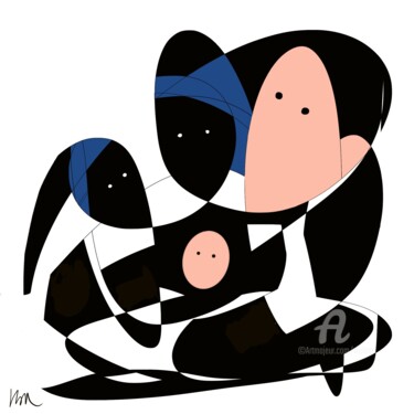 Dessin intitulée "Family" par Viola Gr, Œuvre d'art originale, Peinture numérique