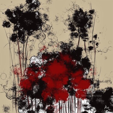 图画 标题为“Red and black trees” 由Viola Gr, 原创艺术品, 数字油画