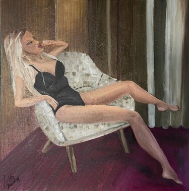 Картина под названием "Self Portrait" - Violeta Muschong, Подлинное произведение искусства, Масло