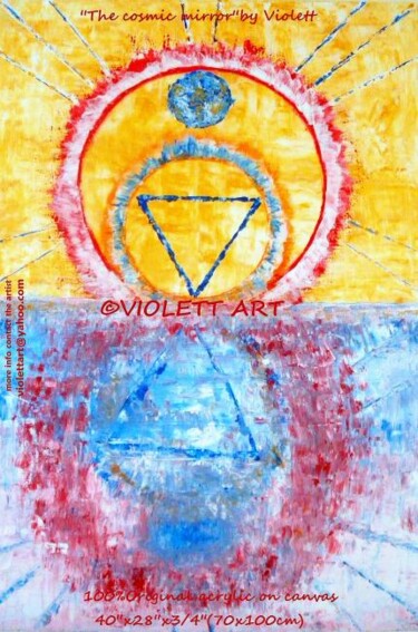 "COSMIC MIRROR by vi…" başlıklı Tablo Violett Art tarafından, Orijinal sanat, Petrol