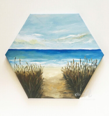 "to meet the horizon" başlıklı Tablo Violetta Golden tarafından, Orijinal sanat, Petrol