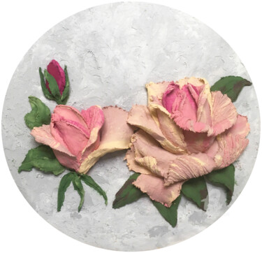 Pintura titulada "Rose -queen of the…" por Violetta Golden, Obra de arte original, Acrílico Montado en Panel de madera