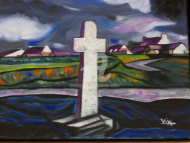 Malarstwo zatytułowany „"croix-de-la-chapel…” autorstwa Viva, Oryginalna praca, Olej