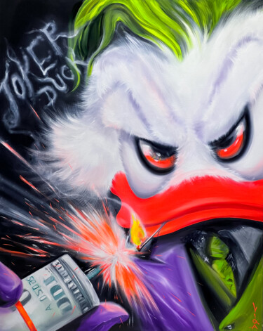 Pintura titulada "Scrooge McDuck Joker" por Viqa Badion, Obra de arte original, Oleo