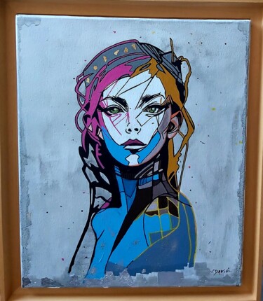 Painting titled "Liberté" by Virginie Dakini, Original Artwork, Acrylic Mounted on Wood Stretcher frame