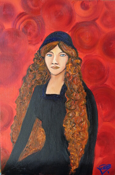 Painting titled "Jeanne, muse de MOD…" by Virginie Le Roy, Original Artwork, Oil