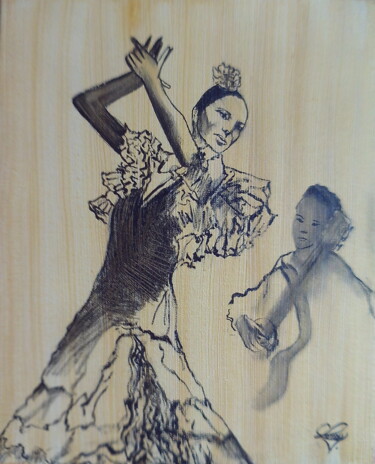 Peinture intitulée "Tiri ti tran, Flame…" par Virginie Le Roy, Œuvre d'art originale, Huile Monté sur Châssis en bois