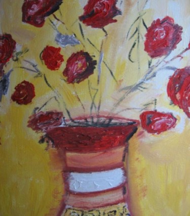 Peinture intitulée "Roses" par Virginica Bobolocu, Œuvre d'art originale, Huile