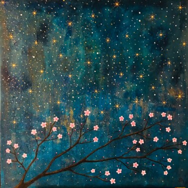 Peinture intitulée "« Nuit d’été »" par Virginie Buvat, Œuvre d'art originale, Pigments