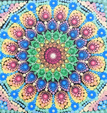 Pintura intitulada "Mandala 1" por Virginija Grudžinskienė, Obras de arte originais, Acrílico