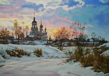 Painting titled ""Сумерки"" by Aleksandr Samokhvalov, Original Artwork, Oil