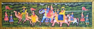 Painting titled "Kishangarh Shelly" by Vishal Gurjar, Original Artwork, Oil