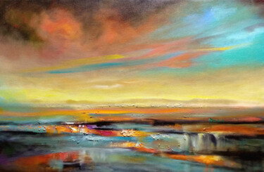 Pintura titulada "Dream of  Sunset" por Vishalandra Dakur, Obra de arte original, Oleo