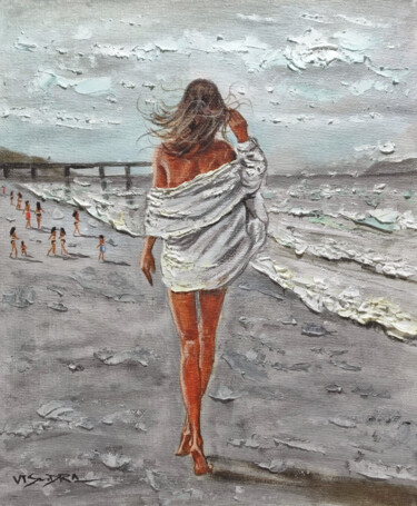 Painting titled "Ocean breeze7" by Vishalandra Dakur, Original Artwork, Oil