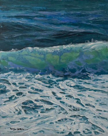 Painting titled "wave" by Vishalandra Dakur, Original Artwork, Acrylic