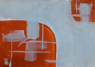 Картина под названием "Orange and blue abs…" - Vita Schagen, Подлинное произведение искусства, Акрил
