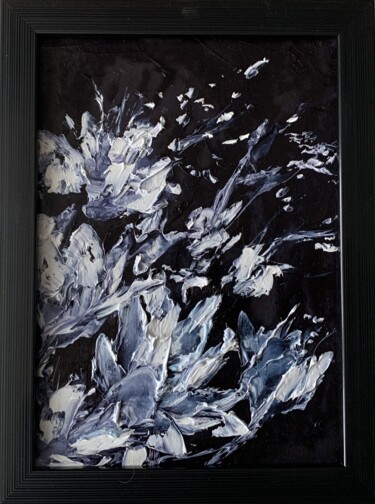 Schilderij getiteld "Abstract white flow…" door Vita Schagen, Origineel Kunstwerk, Olie