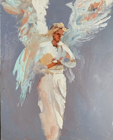 Malerei mit dem Titel "Angel. #12" von Vita Schagen, Original-Kunstwerk, Öl Auf Karton montiert