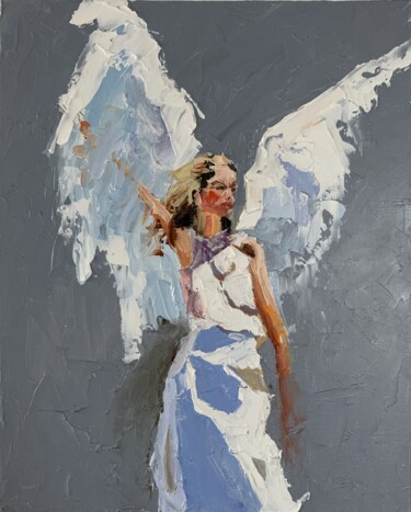 Pintura intitulada "Angel. #15" por Vita Schagen, Obras de arte originais, Óleo Montado em Cartão