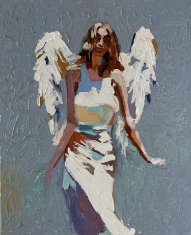 Картина под названием "Angel. #16" - Vita Schagen, Подлинное произведение искусства, Масло Установлен на картон