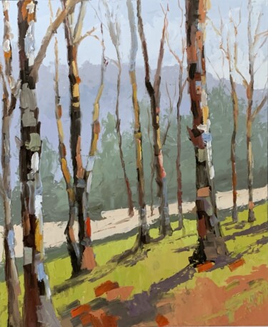 Painting titled "Forest of Sunlit So…" by Vita Schagen, Original Artwork, Oil