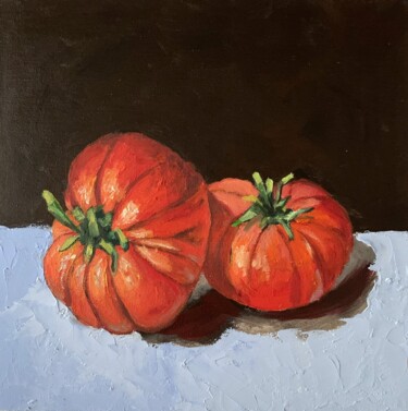 Картина под названием "Red tomatoess. Stil…" - Vita Schagen, Подлинное произведение искусства, Масло Установлен на картон