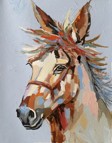 Pintura intitulada "Horse.#2" por Vita Schagen, Obras de arte originais, Óleo Montado em Armação em madeira