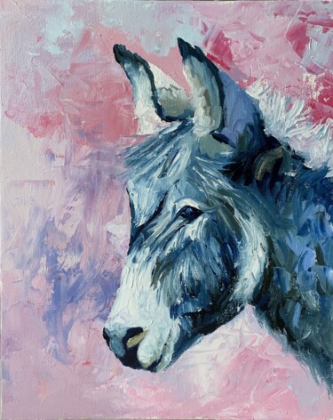 Картина под названием "Little donkey.#11" - Vita Schagen, Подлинное произведение искусства, Масло Установлен на картон