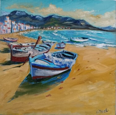 Pintura intitulada "Costa Calero (Españ…" por Vitalii Bondarenko (ViBond), Obras de arte originais, Óleo