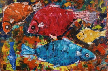Schilderij getiteld "Seafood" door Vitalii Bondarenko (ViBond), Origineel Kunstwerk, Olie