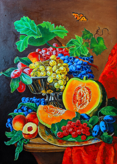 Painting titled "OIL PAINTING ON CAN…" by Vitalii Ovcharenko, Original Artwork, Oil Mounted on Wood Stretcher frame