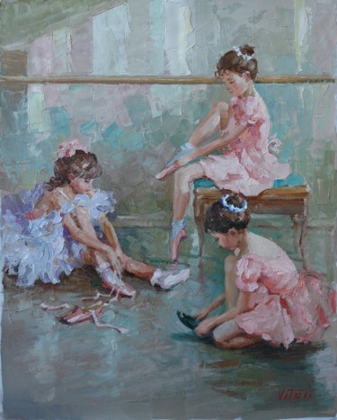Pintura intitulada "Three little baller…" por Vitaliy Bondarenko, Obras de arte originais, Óleo