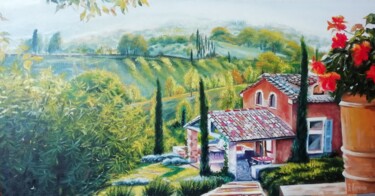 Malarstwo zatytułowany „Долина Италии. Vall…” autorstwa Vitaliy Boreiko, Oryginalna praca, Olej Zamontowany na Drewniana ram…