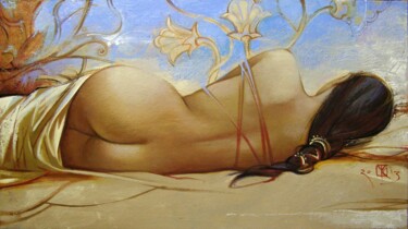 Painting titled "sleep" by Vitaliy Kotendzhi, Original Artwork, Oil