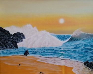 Картина под названием "Bay" - Vito Bzhitskiy, Подлинное произведение искусства, Масло
