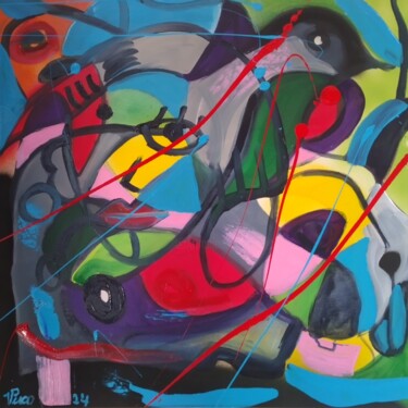Pintura titulada "Abstracto XIV" por Vitor Pisco, Obra de arte original, Acrílico