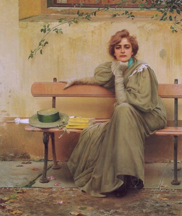 Painting titled "Rêves" by Vittorio Matteo Corcos, Original Artwork, Oil
