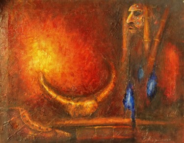 Painting titled "Обряд" by Vladimir Kirilenko, Original Artwork, Oil