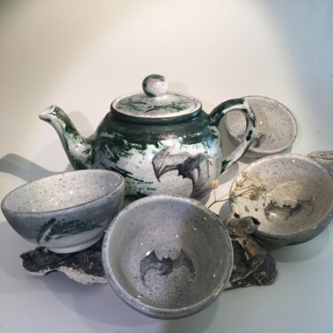 Scultura intitolato "Tea set japanese ba…" da Viviana Bellanza, Opera d'arte originale, Argilla