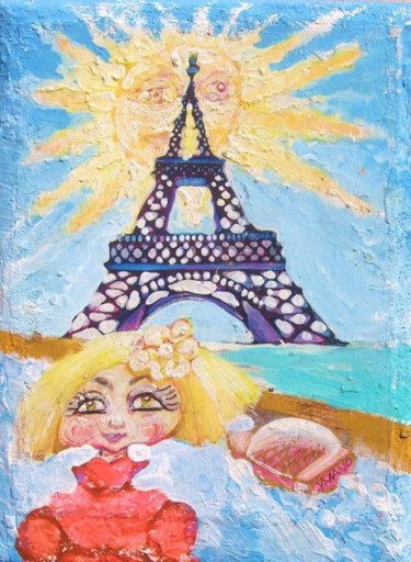 Painting titled "Paris" by Viviano, Original Artwork, Oil